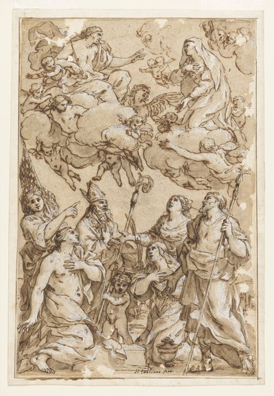 Cristo e a Virgem com os santos padroeiros de Pistoia de Giacinto Gimignani