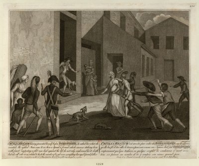 A prisão de Cécile Renault em 22 de maio de 1794, no apartamento de Robespierre, c. 1798. de Giacomo Aliprandi