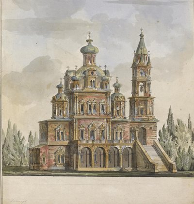 Projeto para a Igreja da Dormição dos Theotokos na Rua Pokrovka em Moscou de Giacomo Antonio Domenico Quarenghi