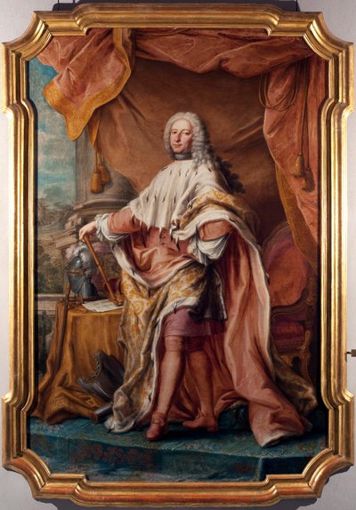 Retrato do Doge de Genes Gian Francesco II Brignole Sale (Brignole-Sale) (1695-1748) Pintura de Jacopo (ou Giacomo) Antonio Boni (1688-1766) 1747-1748 Sol. 266x179 cm Genes, Strada Nuova Museums (ex Palazzo Rosso) de Giacomo Boni