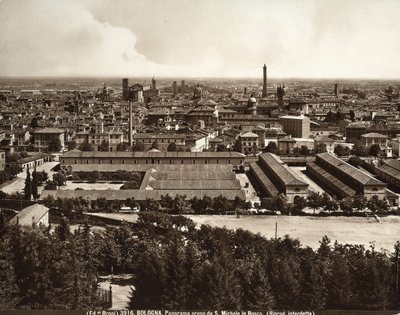 Panorama da cidade de Bolonha: vista de San Michele em Bosco. de Giacomo Brogi