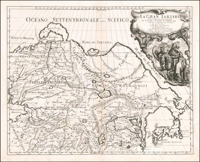 Mapa de 1683 da Grande Tartária, de Giacomo Cantelli da Vignola de Giacomo Cantelli