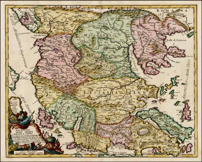 Mapa de 1684 da Macedónia e da Tessália, de Giacomo Cantelli da Vignola de Giacomo Cantelli