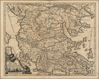 Mapa de 1684 da Tessália e da Macedónia, de Giacomo Cantelli da Vignola de Giacomo Cantelli