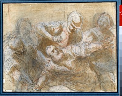 Sansão capturado pelos filisteus Desenho em tinta marrom e lavagem por Giacomo Cavedone (1577-1660) Por volta de 1614 Sol. 0,20 x 0,27m Paris. Museu do Louvre de Giacomo Cavedone
