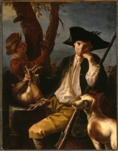 GFCipper Gen Il Todeschini, Caçador em repouso - Pintura de Giacomo Francesco Cipper