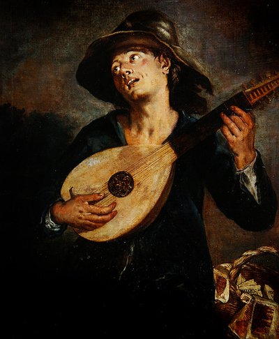 Cantor com um alaúde de Giacomo Francesco Cipper