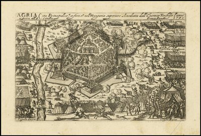 Agria - Principal cidade fortificada da Alta Hungria, sitiada pelo Cyssereite turco no ano de 1596 de Giacomo Franco