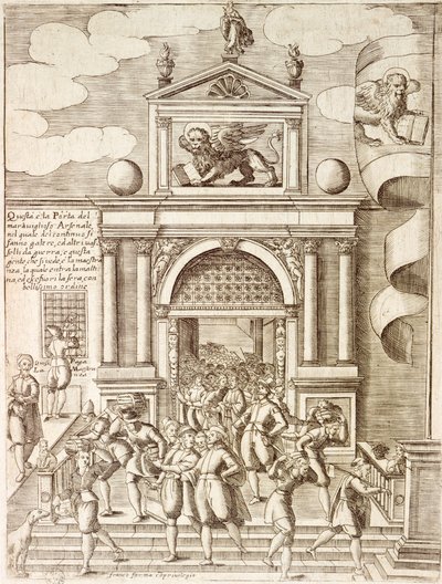 O portão para o Arsenal em Veneza de Giacomo Franco