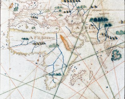 As costas da Europa e do Norte de África (portulan de Giacomo Maggiolo