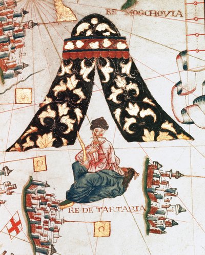O Rei dos Tártaros (Miniatura, c.1563) de Giacomo Maggiolo
