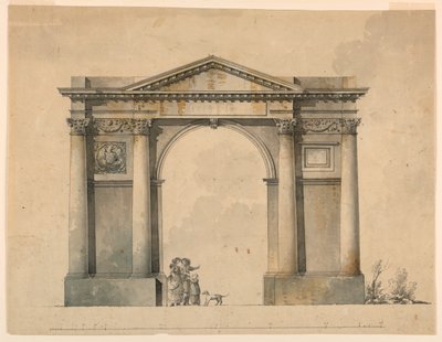 Projeto para um Arco do Triunfo para Napoleão IN, Bergamo, Itália de Giacomo Quarenghi