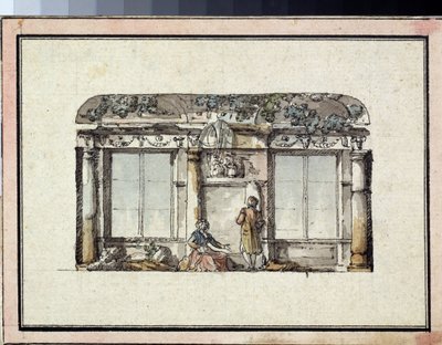 Projeto para a decoração de uma sala com duas janelas. Obra de Giacomo Antonio Domenico Quarenghi (1744-1817), tinta e aguarela sobre papel. Arte italiana, classicismo. Museu Estadual de Belas Artes A. Pushkin, Moscou. de Giacomo Quarenghi
