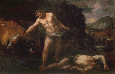 Hércules mata o gigante Cacus e rouba o gado de Geryon de Giambattista Langetti