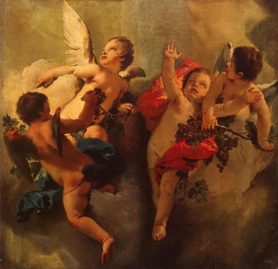 Cupidos com uvas. Série Quatro Estações, década de 1740. de Giambattista Tiepolo
