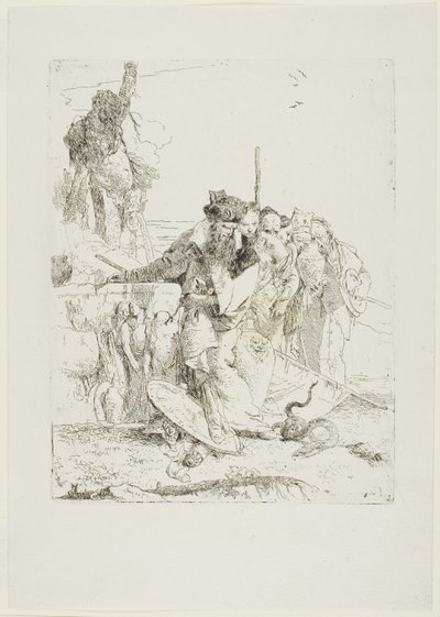 Seis Pessoas Observando uma Cobra, de Scherzi de Giambattista Tiepolo