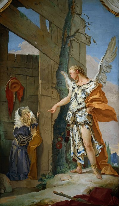 A aparição do anjo diante de Sara, ca 1728. de Giambattista Tiepolo