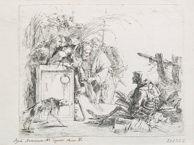 A visita na morte. Da série Capriccios, meados do século XVIII. de Giambattista Tiepolo