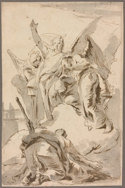 Três Anjos Aparecendo a Abraão de Giambattista Tiepolo