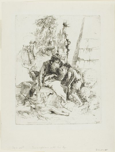 Dois mágicos com dois meninos, de Scherzi de Giambattista Tiepolo