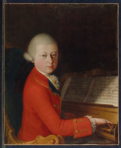 Retrato de Wolfgang Amadeus Mozart aos 13 anos, em Verona de Giambettino (attr. to) Cignaroli