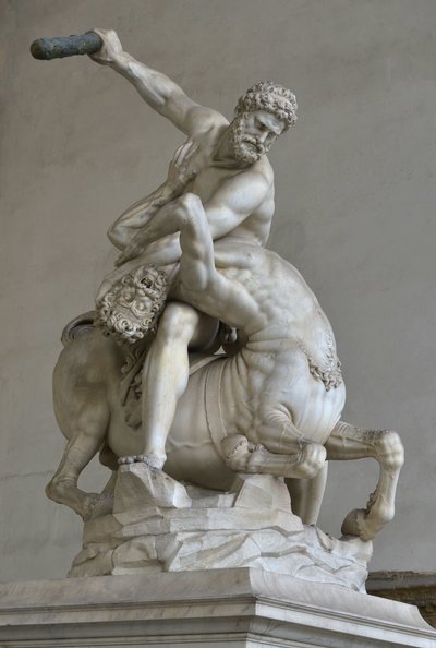 Hércules na luta contra o centauro Nessus de (after) Giambologna
