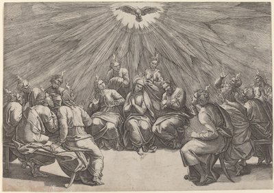 Pentecostes de Gian Jacopo Caraglio after Raphael