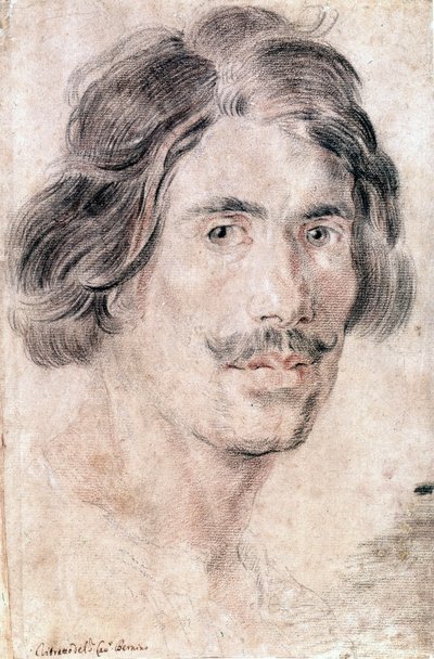 Auto-retrato de Gian Lorenzo Bernini (Bernin) (1598 - 1680), escultor, pintor e arquiteto italiano. Gabinetto Nazionale delle stampe, Roma. de Gian Lorenzo Bernini