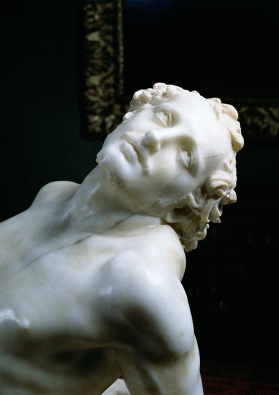 O martírio de São Lourenço, detalhe da cabeça do santo, 1613 detalhe de mármore de 106230 de Gian Lorenzo Bernini