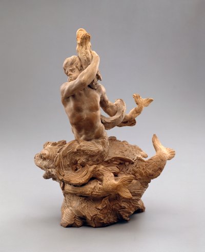 Tritão com uma serpente do mar, c.1630 (terracota) de Gian Lorenzo Bernini