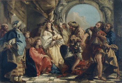 Cristo e a mulher apanhada em adultério (óleo sobre tela) de Giandomenico (1727 1804) Tiepolo