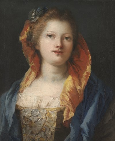 Retrato de uma mulher, 1762-70 de Giovanni Domenico Tiepolo