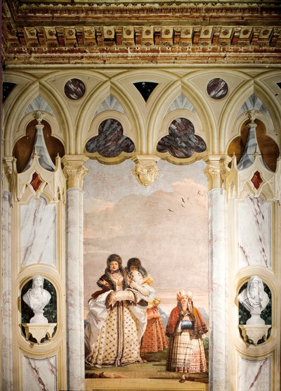 O Passeio do Inverno, da Sala do Pavilhão Gótico, na Foresteria, 1757 de Giovanni Domenico Tiepolo