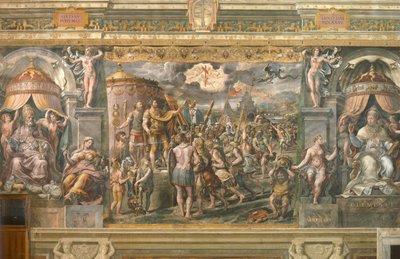 A aparição da cruz ao imperador Constantino, 1517-1524 de Gianfrancesco Penni