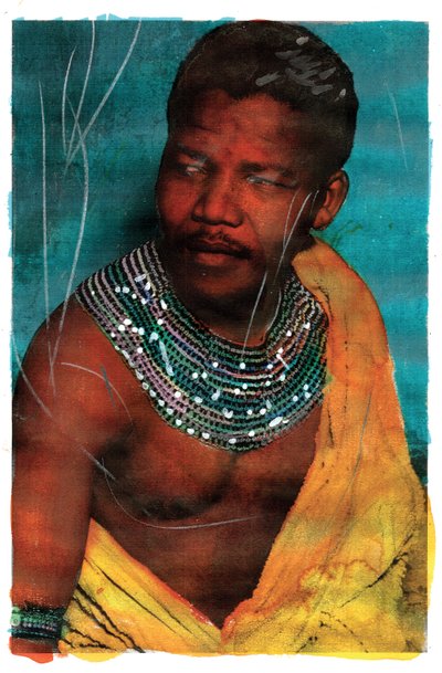 Retrato de Nelson Mandela, 2011 (técnica mista) de Gianluca Costantini