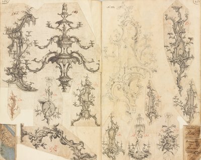 Livro de recortes de projetos de trabalho, ca. 1760. de Gideon Saint