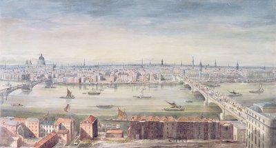 Uma vista de Londres de St. Paul para a Alfândega, 1837 (wc no papel) de Gideon Yates