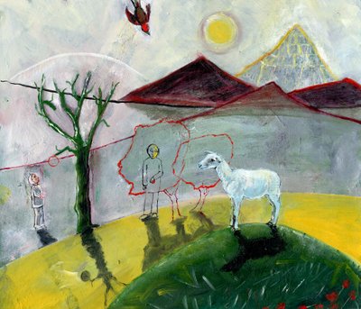 Dia da Apple, 2004 (óleo sobre papel) de Gigi Sudbury