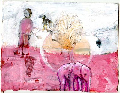 Wood Pigeon and Elephant, 2014 (mídia mista) de Gigi Sudbury