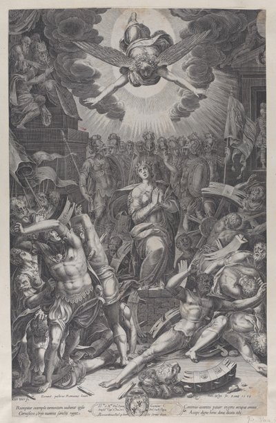 Martírio de Santa Catarina, depois de Bernardino Passari, 1588. de Gijsbert Van Veen