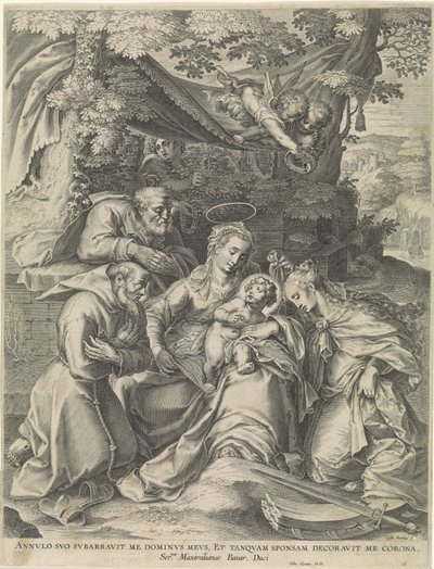 O casamento místico de Santa Catarina de Alexandria de Gijsbert Van Veen