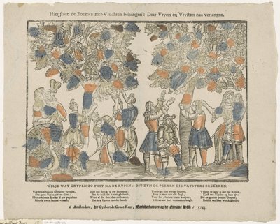 Aqui estão as árvores penduradas com frutas: Onde pretendentes e libertinos anseiam (título no objeto) de Gijsbert de Groot Keur