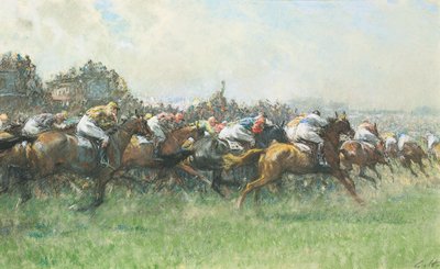 Tattenham Corner, o Epsom Derby, de Gilbert Holiday