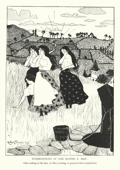 Superstições do mês - 1 de maio (litografia) de Gilbert James