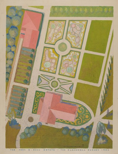 John B. Bull Garden, c. 1938. de Gilbert Sackerman