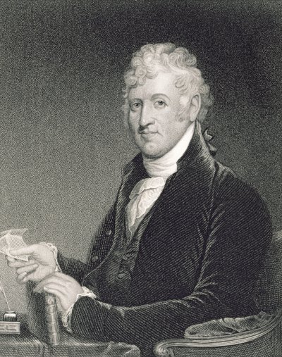 David Humphreys, gravado por George Parker (fl.1834-d.1868), após uma cópia da pintura original de James Herring (1794-1867) de Gilbert Stuart