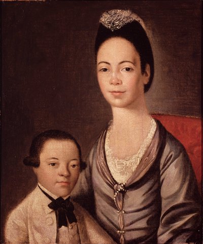 Sra. Aaron Lopez e o seu filho Joshua de Gilbert Stuart