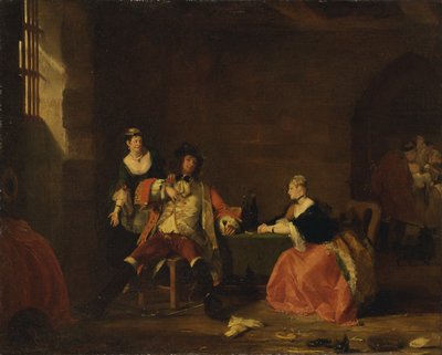 O Capitão Macheath é travado por Polly e Lucy na "Beggar