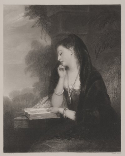 A Pensiva (aquatint) de Gilbert Stuart Newton