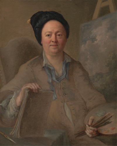 Retrato de um pintor paisagista, possivelmente George Lambert de Giles Hussey
